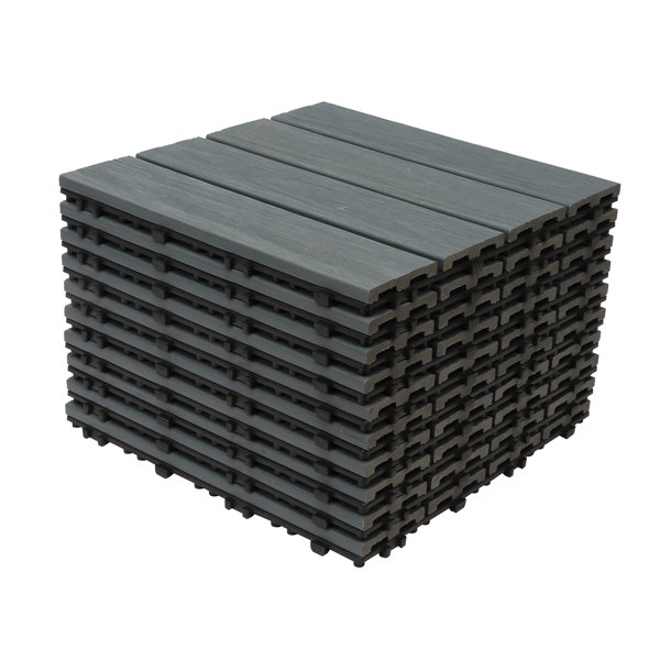 Famobay 12" X 12" Plastic Interlocking Deck Tile Wayfair Canada